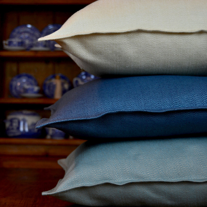 Ansley Square Pillow Cover, 49 x 49 cm, Denim Blue