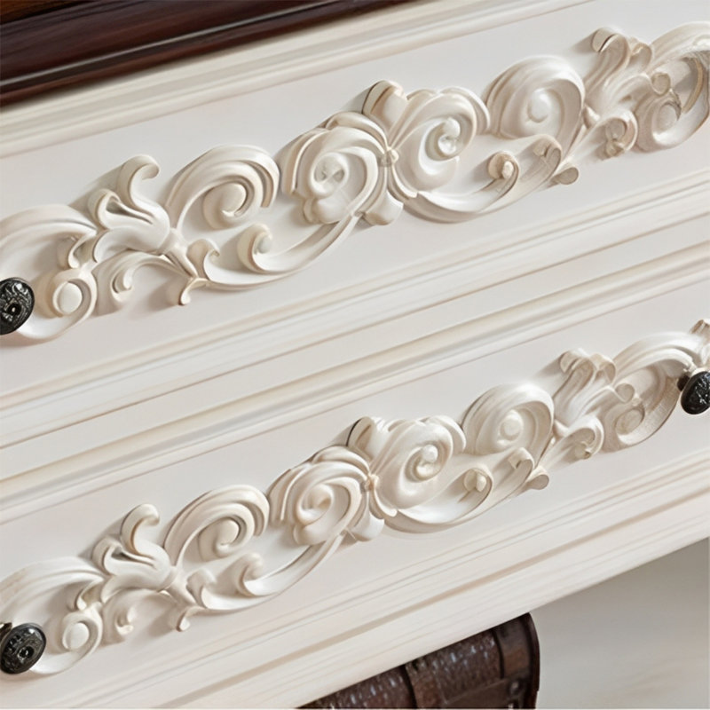 Console American Retro, Blanc, H 34,25 po x l 47,24 po x P 15,75 po