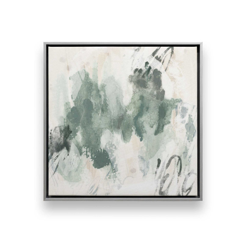 «Verdigris Strokes II» par June Erica Vess, reproduction d'art sur toile, H 36 po x l 36 po, Argent argent