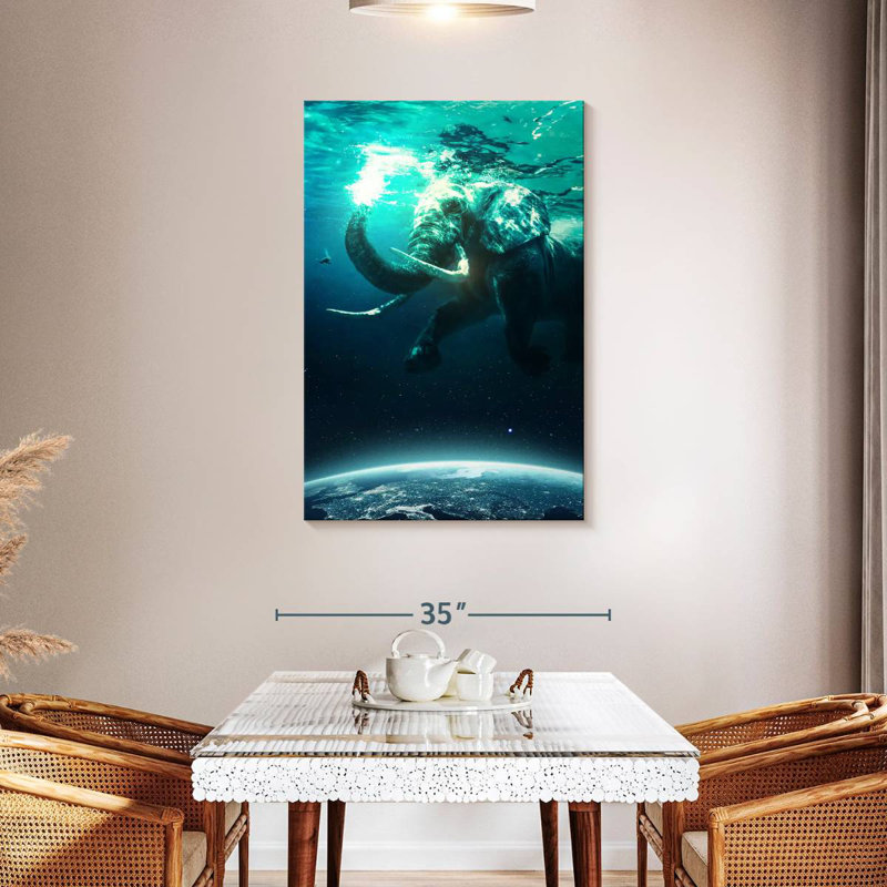 Brampt Elephant In Space, 45" H x 30" W