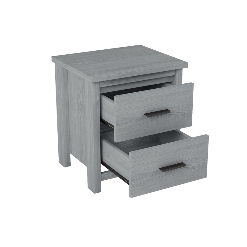 Table de chevet moderne Mid Century, Gris clair