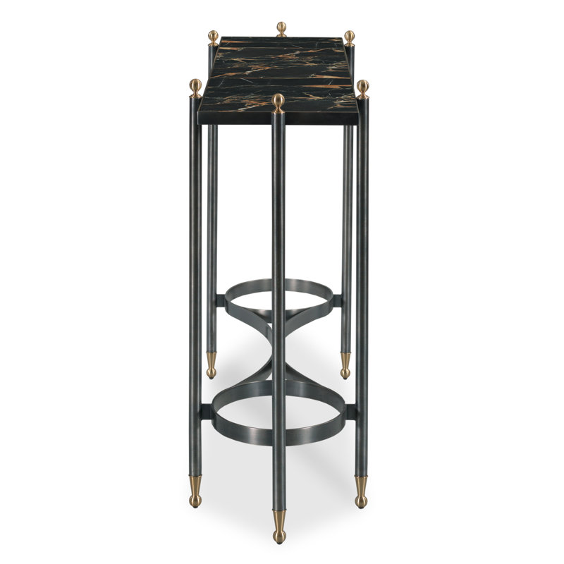 Lyle 58'' W Stone Console Table, Black Marble