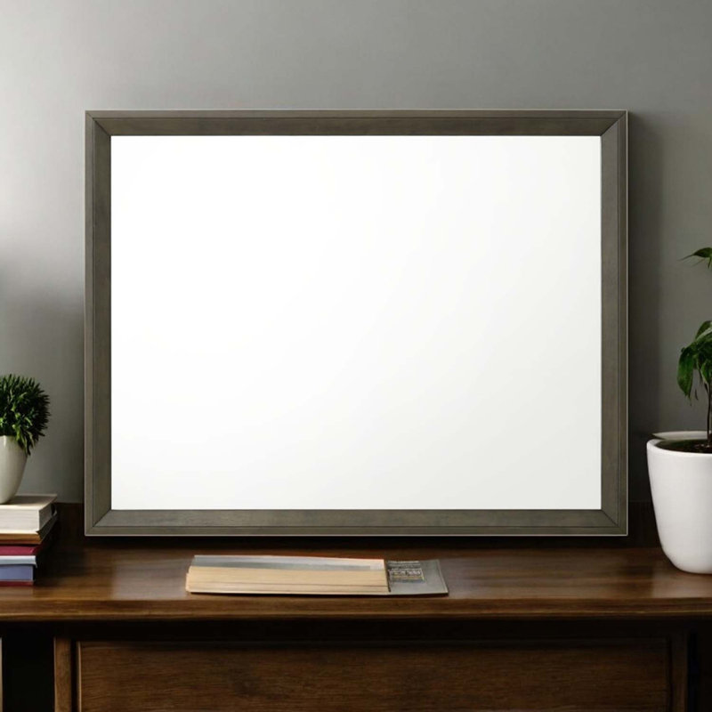 Miroir Ilana 45 po x 35 po, finition grise, Gris