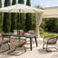 Table de salle à manger extérieure pliante, structure en métal et plateau en bois en plastique, table de patio pliable pour le jardin, la cour arrière, le balcon
