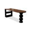 Bureau brun en demi-cercle en bois massif-334903802