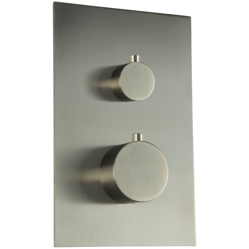 Thermostatic Mixer With 3-Way Diverter + "Off" Position Trim Kit R+S, Chrome, Brushed Nickel