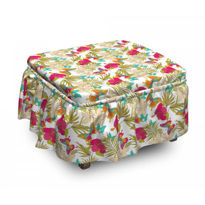 Housse pour repose-pieds de fleurs tropicales