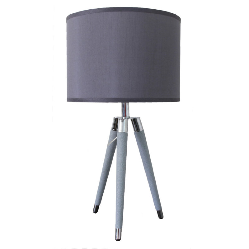 Lampe trépied 26,75 po Molinari, H 26,75 po x l 14 po x P 14 po, Gris, Gris clair