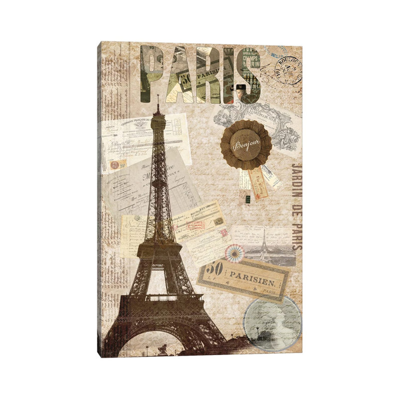 Postcards Of Paris XIV by Sandy Lloyd - Wrapped Canvas Print, 66.04 cm H x 45.72 cm W x 3.175 cm D