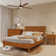 Caden Solid Wood Platform Bed with Adjustable Headboard, Mid-Century Modern