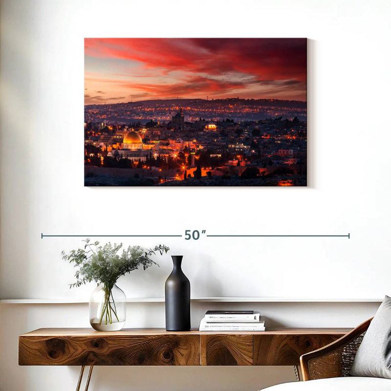 Hannes Jerusalem At Sunset, 24" H x 36" W