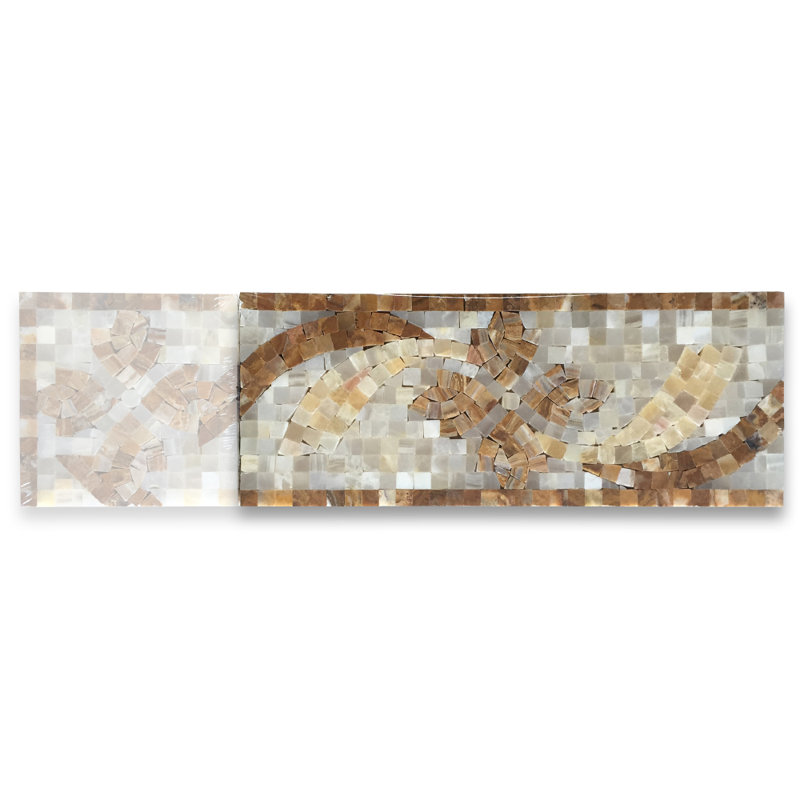 Carreau décoratif en marbre brun / jaune 4,7 po x 12 po