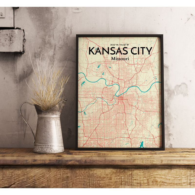Kansas City Map - No Frame Print, 70cm H x 50cm W x 0.13cm D