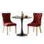 Ensemble de table de salle à manger, table de salle à manger ronde de 24 po et 2 chaises de salle à manger en velours avec pieds plaqués or-773567538-772889818