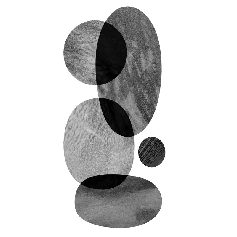 «Moving Orbs I», peinture sur toile, H 12 po x l 8 po