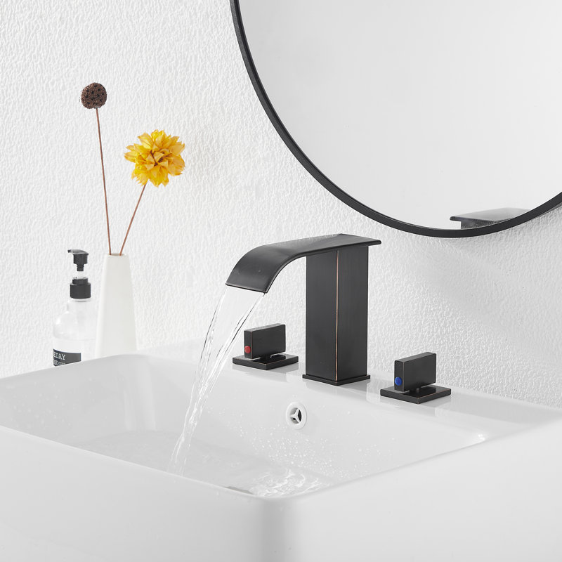 Widespread 2-handle Bathroom Faucet with Drain Assembly, Oil Rubbed Bronze