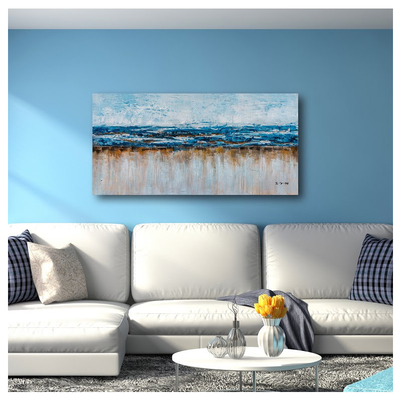 « ocean beach », reproduction de peinture à l’huile sur toile tendue