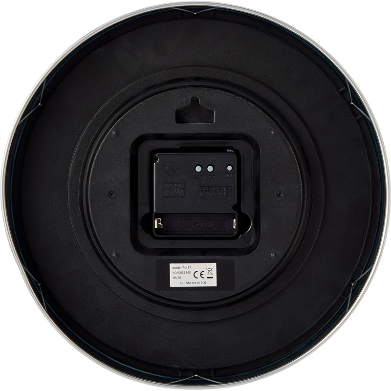 Acctim Century Wall Clock Radio Controlled Brushed Aluminium 12/24 Hour Dial Energy Efficient 25cm