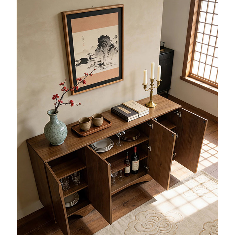 Armoire d'appoint multifonctionnelle de style antique, H 35,43 po x l 62,99 po x P 15,75 po