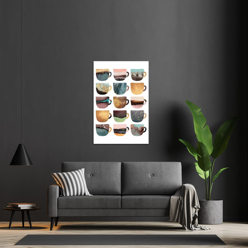 «Earthy Coffee Cups» par Elisabeth Fredriksson - impression non encadrée, H 32 po x l 24 po x P 0,25 po