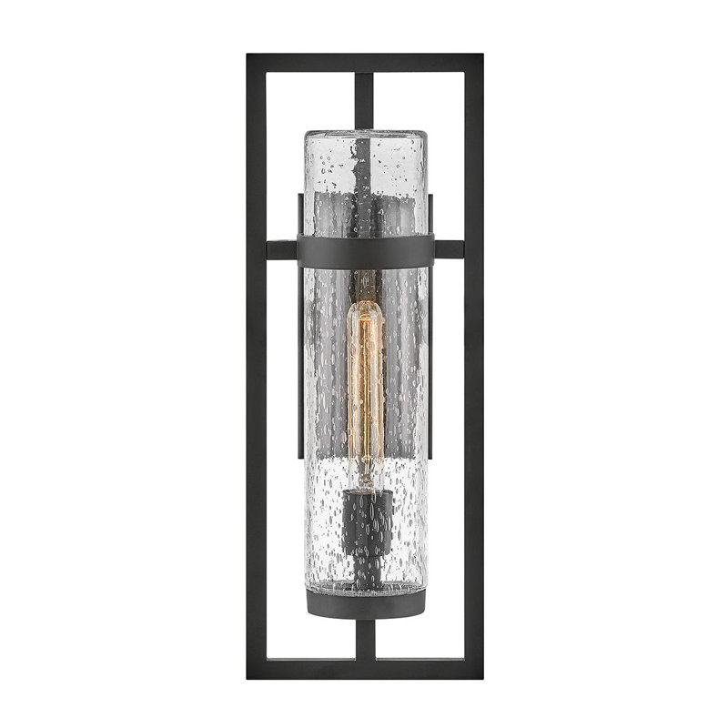 Swanwyck 50.8cm H Clear Glass Outdoor Sconce, Black