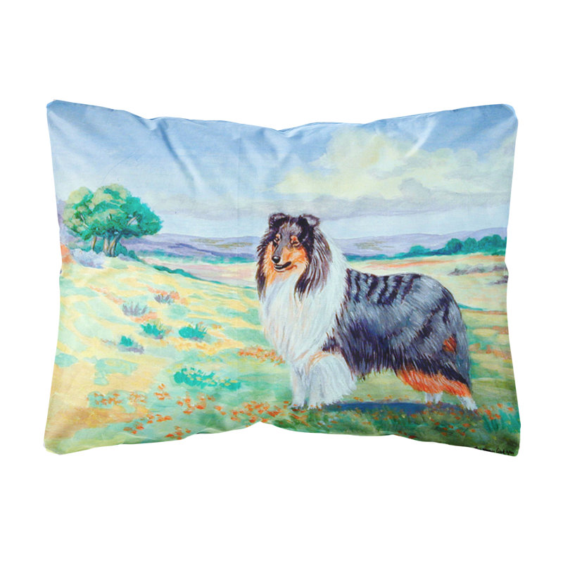 Coussin décoratif intérieur/extérieur rectangulaire collie