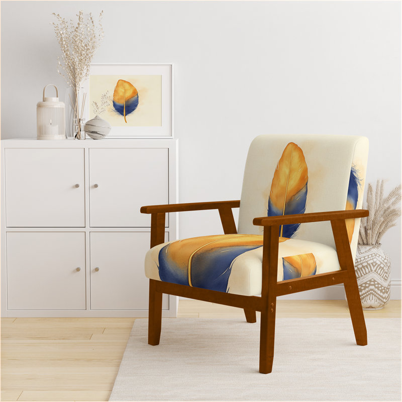 Chaise rembourrée Glam Feather, Brown Square Arms