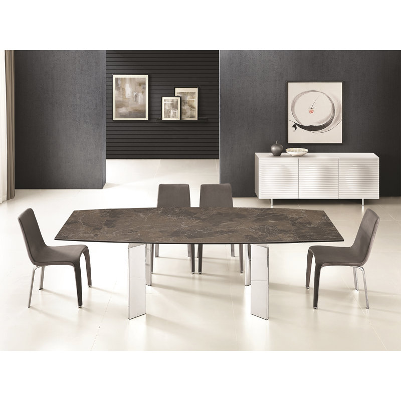 Table de salle à manger extensible Astor, Brun