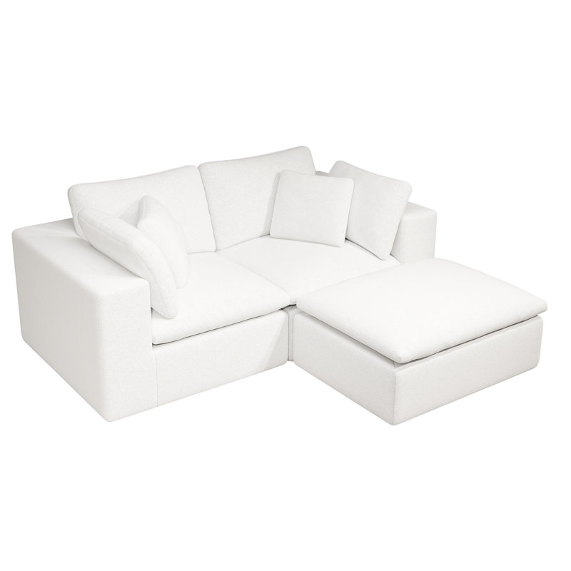 Canapé modulaire rembourré en velours côtelé 78,8 po x 68,9 po 78,8 x 68,9 po, blanc, sans assemblage, pour la maison