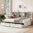 Twin Size Bed Frame With Side Bookshelves, Two Drawers And Built-In Usb Port-1505240148