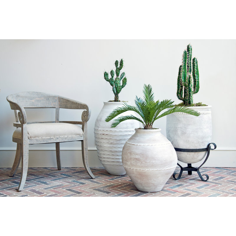 The Mediterranean Collection Handmade Pot Planter, Delphi White