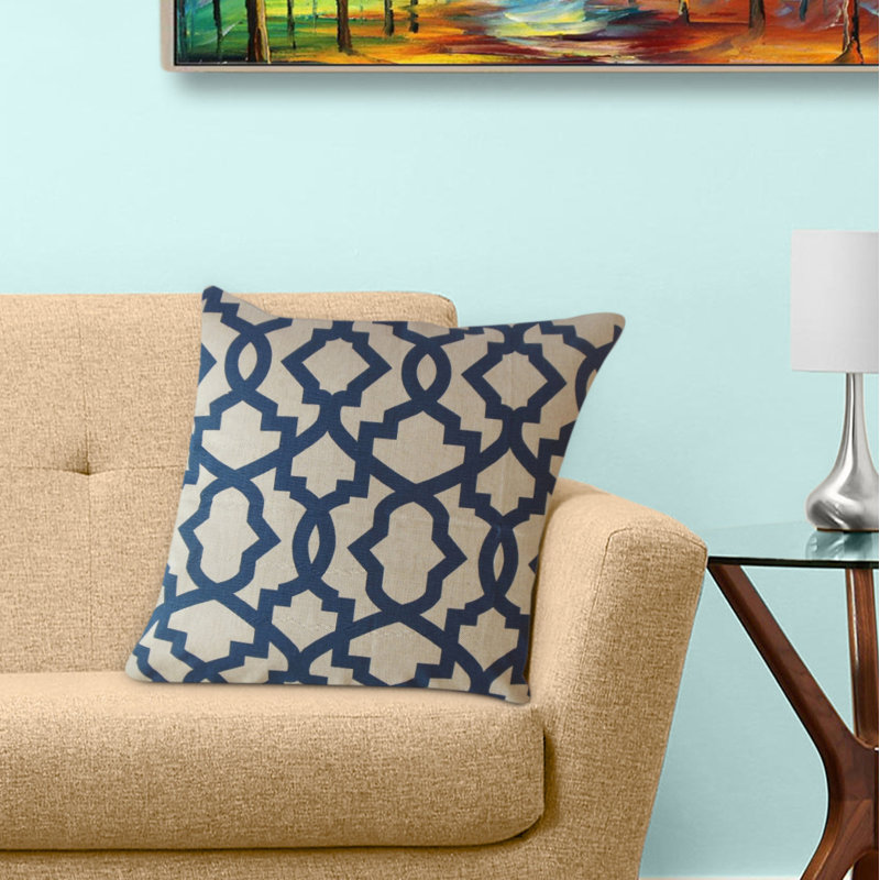 Coussin en coton Callahan, 26 po x 26 po, Beige, Coussin décoratif