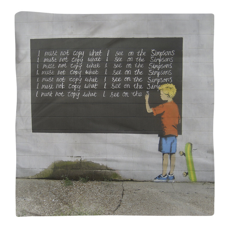 I Must Not Copier Ce que je vois sur la serviette Simpsons, 10 po x 10 po, Croisé en coton