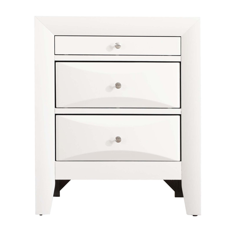 Table de chevet avec rangement pratique et design, Blanc