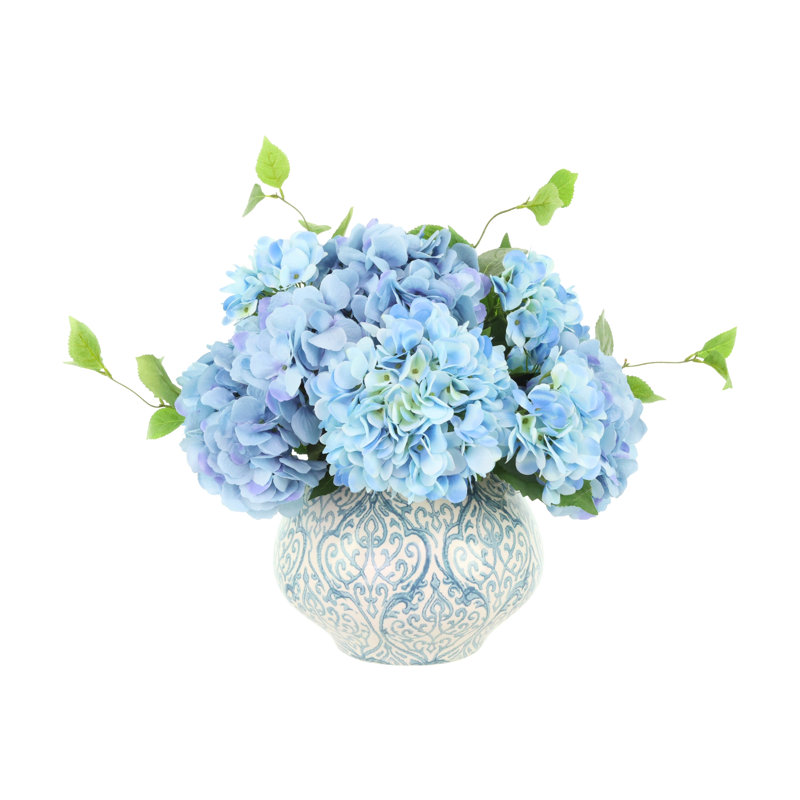 Arrangement floral d'hortensia Keenum dans un vase, Light Blue