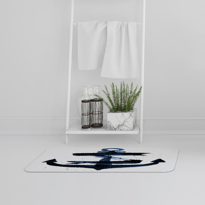 Alana Memory Foam Non-Slip Bath Rug, Anchor