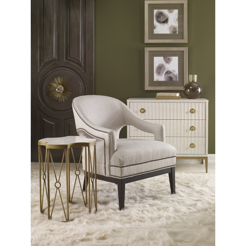 Fauteuil Callie, Amande chamois, 4834 - blanc