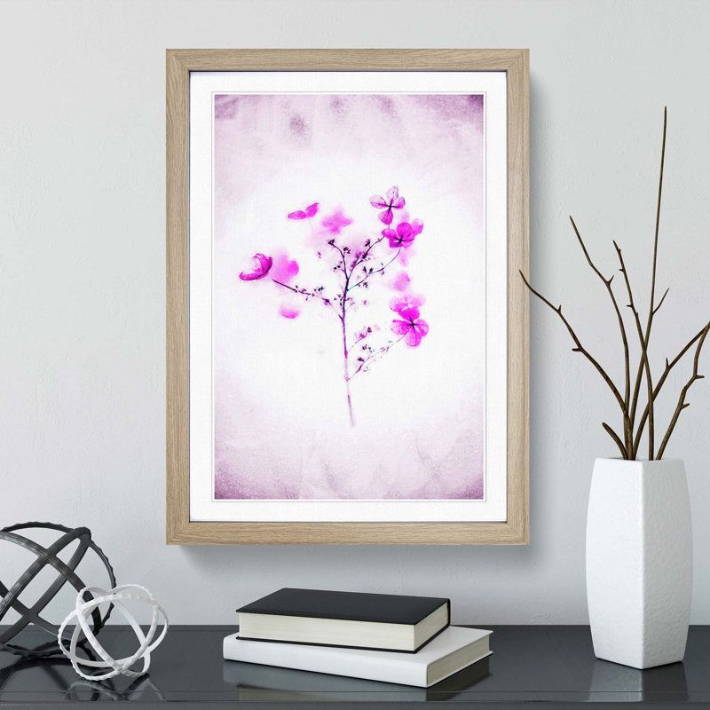 Hydrangeas in Abstract - Framed Print, Oak, 76cm H x 50cm W x 2cm D