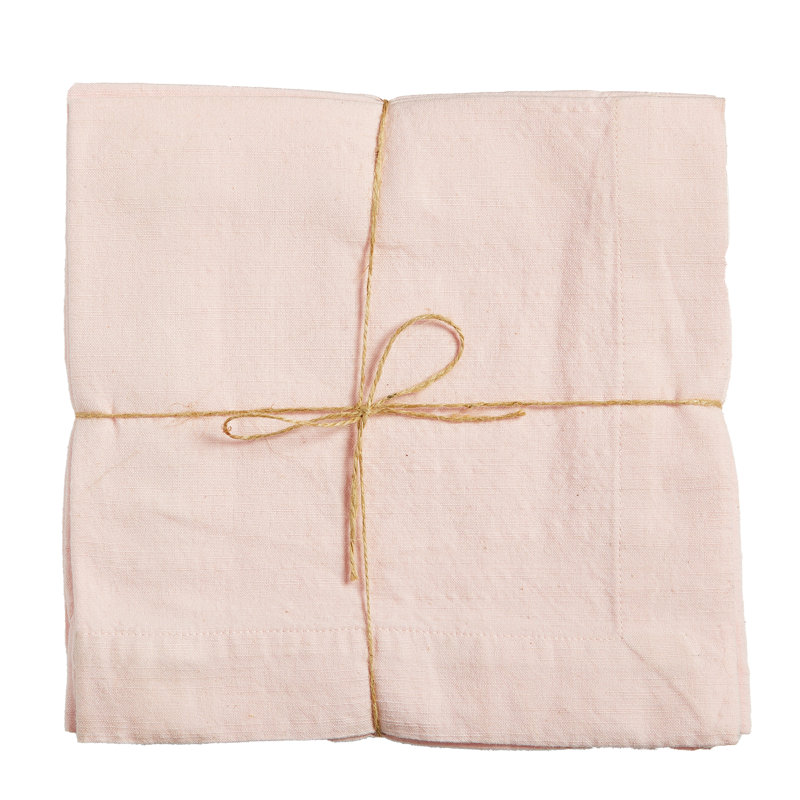 Threads Slub Napkin Set Of 4 Blush Red Cotton Everyday, Blush