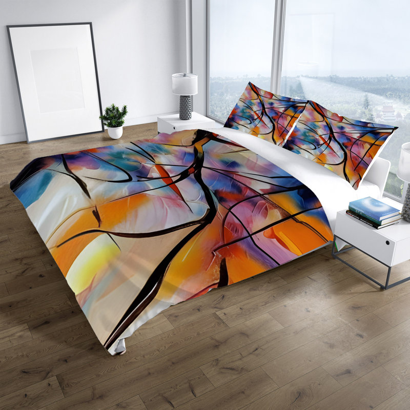 Polyester Abstract Duvet Cover, Housse de couette pour très grand lit et 2 très