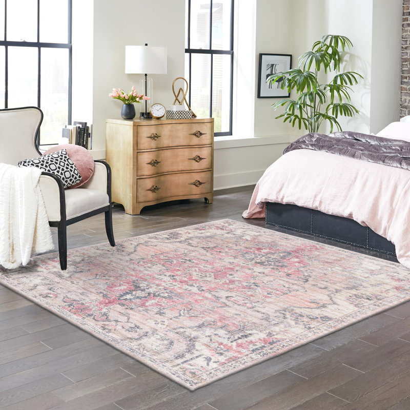 Engelman Washable Oriental Indoor Rug, Square 7'10"