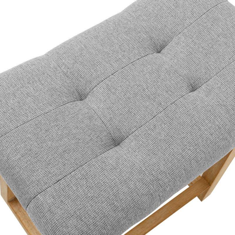 Tabouret de bar 24 po Cindina, Lin gris / bois