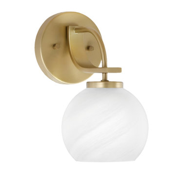 Cavella Wall Sconce Shown With 5.75" White Marble Glass