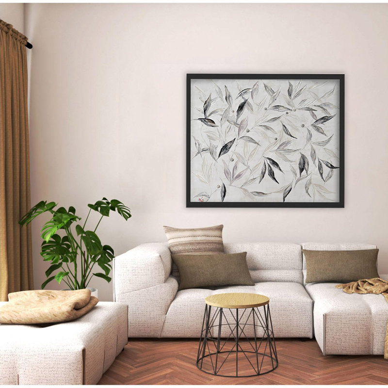 "Soft Descent", art mural sur toile, Cadre flottant noir, H 12 po x l 16 po