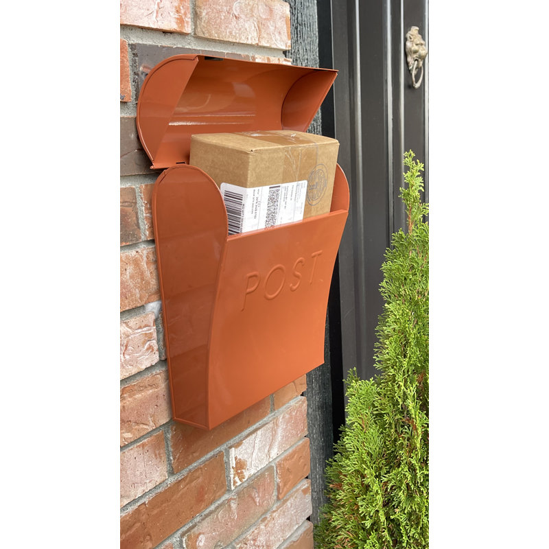 Terracotta Brown Steel Wall Mount Mailbox