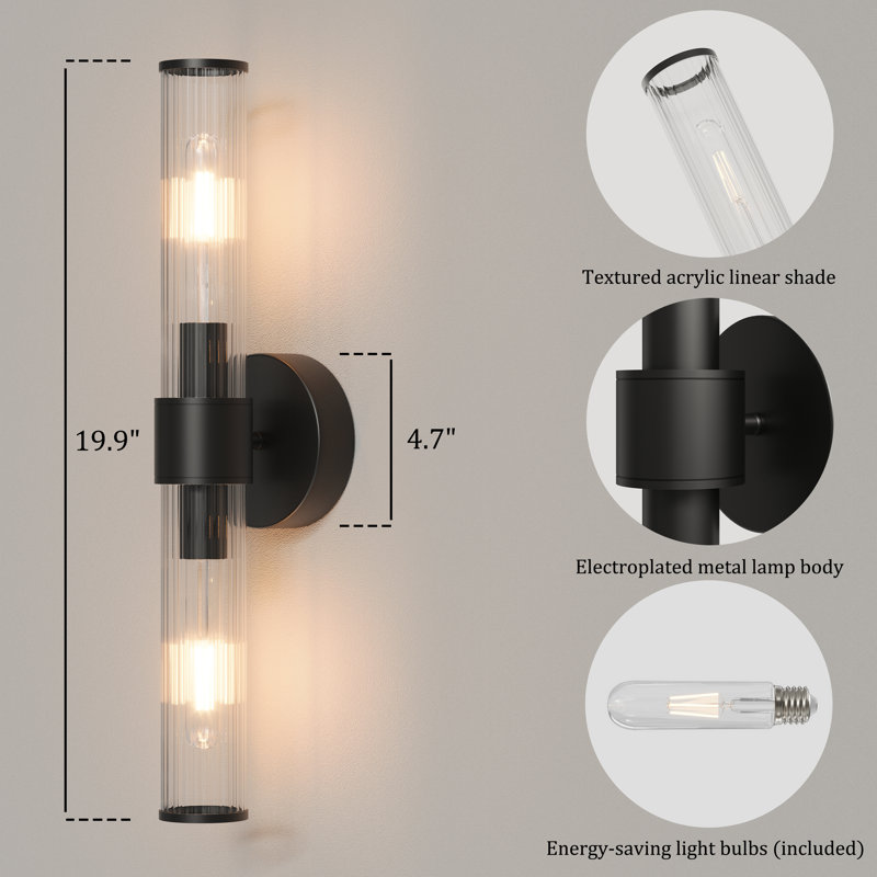 Applique murale moderne rechargeable 20 "avec télécommande et ampoules, lumière murale sans fil à intensité variable