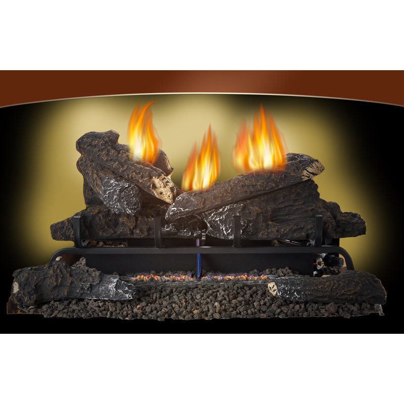 Comfort Glow Vent Free Gas Log Insert, Remote, 24" Dual Fuel, Adjust Thermostat - GLD2470R