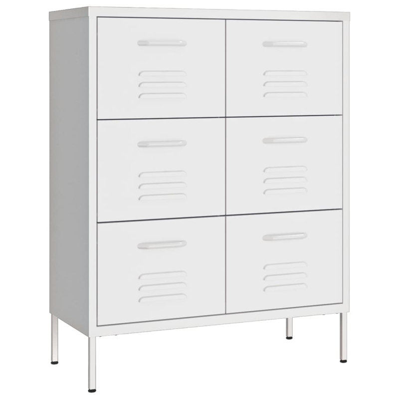 Drawer Cabinet Freestanding Storage File Cabinet for Home Office Steel, White
