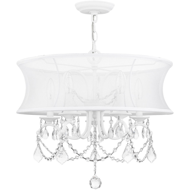 Lustre classique à 5 lumières avec abat-jour
