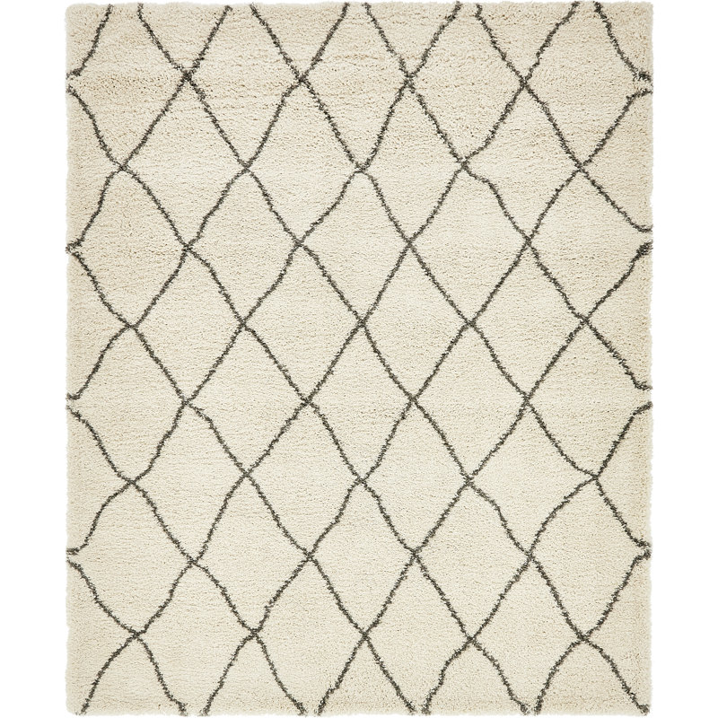 Geometric Shag Area Rug, Rectangle 244 x 305cm